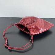 Okify Bottega Veneta Intrecciato calfskin leather dustbag with transformable strap in dark red 32x23cm - 3