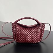 Okify Bottega Veneta Cobble Top Handle Bag in burgundy 23x11x8cm  - 1