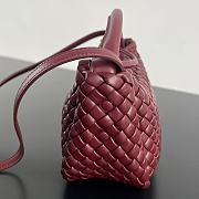 Okify Bottega Veneta Cobble Top Handle Bag in burgundy 23x11x8cm  - 5