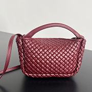 Okify Bottega Veneta Cobble Top Handle Bag in burgundy 23x11x8cm  - 4