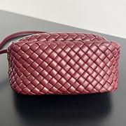 Okify Bottega Veneta Cobble Top Handle Bag in burgundy 23x11x8cm  - 2