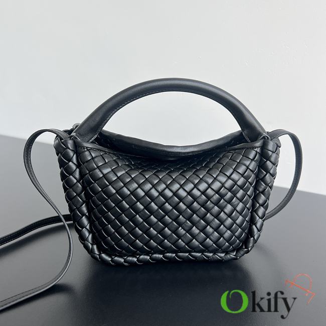 Okify Bottega Veneta Cobble Top Handle Bag in black 23x11x8cm  - 1