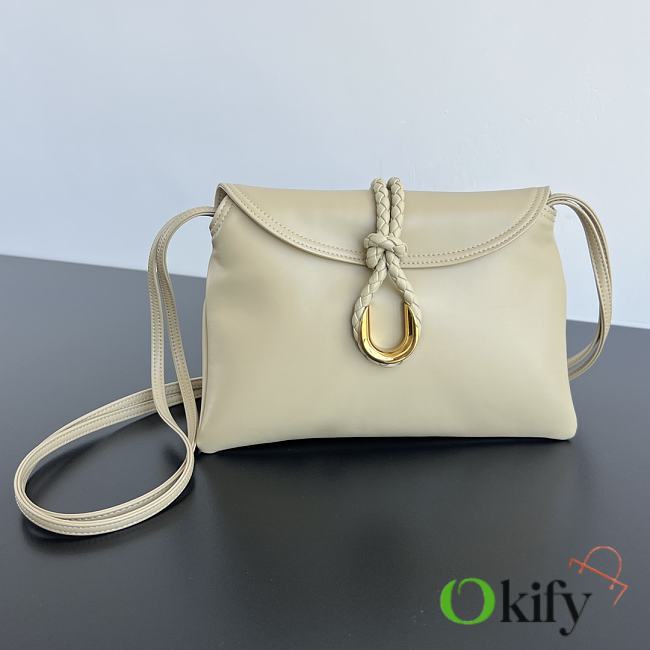 Okify Bottega Veneta Small Liberta MXN 69 000 crossbody bag in cream smooth calf leather with double flap 27.5x16x6cm - 1