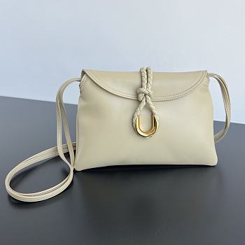 Okify Bottega Veneta Small Liberta MXN 69 000 crossbody bag in cream smooth calf leather with double flap 27.5x16x6cm