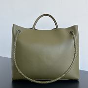 Okify Bottega Veneta Large Andiamo top handle bag in green olive silky calf leather 42x35x18cm - 2