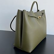 Okify Bottega Veneta Large Andiamo top handle bag in green olive silky calf leather 42x35x18cm - 4