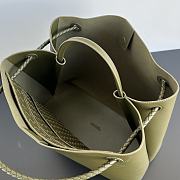 Okify Bottega Veneta Large Andiamo top handle bag in green olive silky calf leather 42x35x18cm - 3