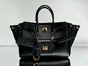 Okify Balenciaga Bel Air Small Carry All Black Bag With Gold Hardware 29.5x20.3x11.9cm - 1