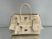 Okify Balenciaga Bel Air Small Carry All White Bag With Silver Hardware 29.5x20.3x11.9cm - 1