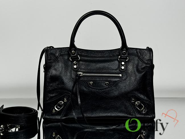 Okify Balenciaga Le City Medium Bag in Black Arena Lambskin 37x23.4x14.9cm - 1