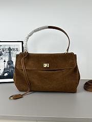 Okify Balenciaga Rodeo Brown Suede Bag 34x11x24cm - 1