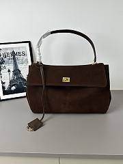 Okify Balenciaga Rodeo Dark Brown Suede Bag 34x11x24cm - 1