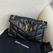 Okify YSL Black Loulou Puffer With Gold Hardware 35x23x13.5cm  - 1