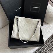 Okify YSL Niki Shopping Bag In White Vintage Leather 33x27x11.5cm - 2