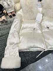 Okify MaxMara white jacket with white goose down collar S-XL - 2