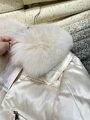 Okify MaxMara white jacket with white goose down collar S-XL - 4