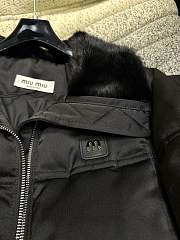 Okify MiuMiu Black Jacket With Mink Collar SML - 3