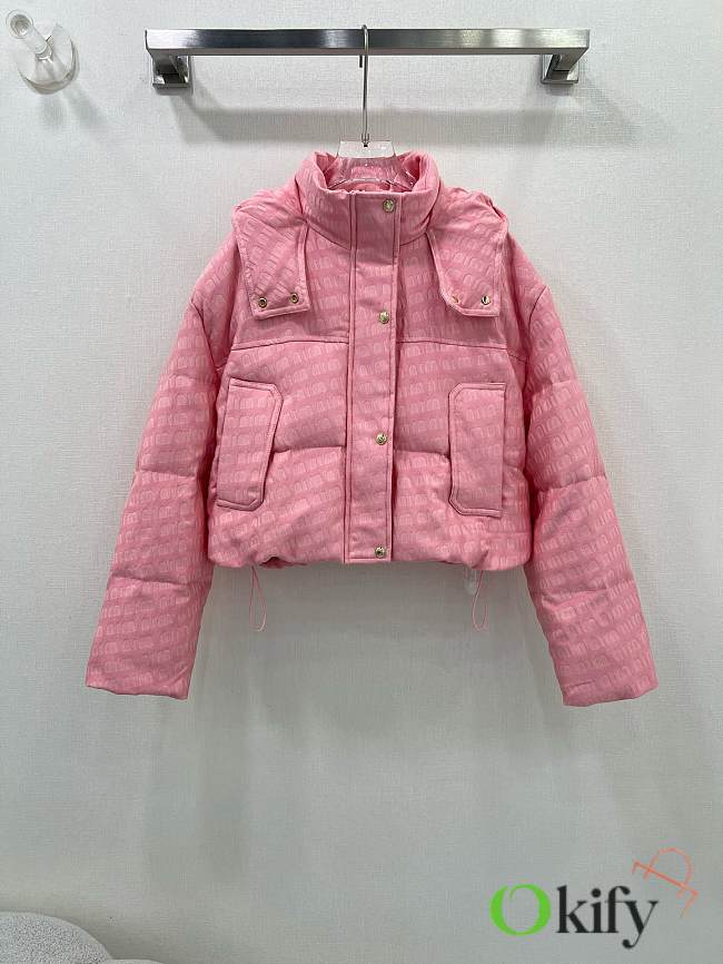 Okify MiuMiu Pink Down Jacket SML  - 1