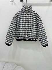 Okify Chanel woolen retro woven stand collar cotton coat in black SML - 1