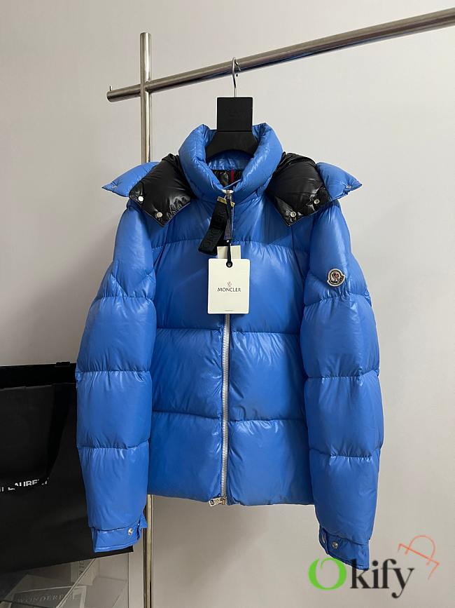 Okify Moncler Four Grids Blue Down Jacket  - 1