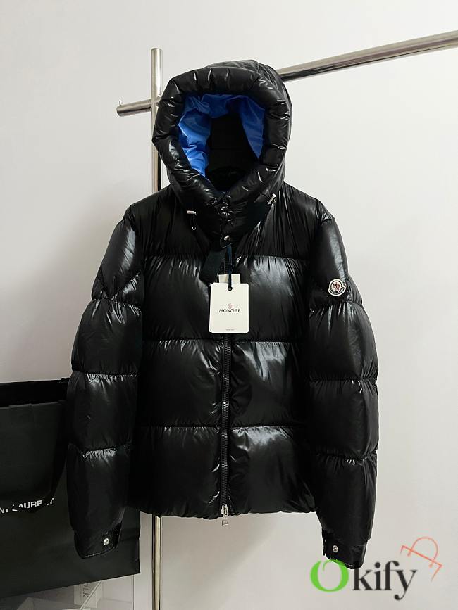 Okify Moncler Four Grids Black Down Jacket  - 1