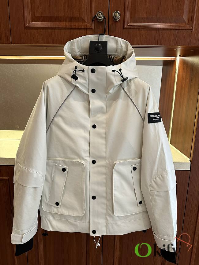 Okify Burberry White Down Jacket M-3XL  - 1