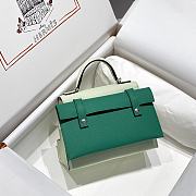 Okify Hermes Kelly Doll Picto Mosaic Bag in green 18x8x13cm  - 4