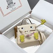 Okify Hermes Kelly Doll Picto Mosaic Bag in yellow 18x8x13cm  - 1