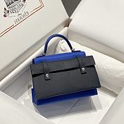 Okify Hermes Kelly Doll Picto Mosaic Bag in dark blue 18x8x13cm  - 3