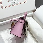 Okify Hermes Kelly Doll Picto Mosaic Bag in pink 18x8x13cm  - 3