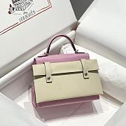 Okify Hermes Kelly Doll Picto Mosaic Bag in pink 18x8x13cm  - 4