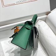 Okify Hermes Kelly Doll Picto Mosaic Bag in dark green 18x8x13cm  - 3