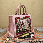 Okify Dolce & Gabbana Rabbit Printed Tote Bag in Pink 30x14x26cm - 5