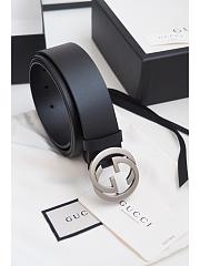 Okify Gucci Belt With Black/Silver Hardware 37mm - 2