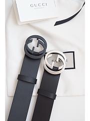 Okify Gucci Belt With Black/Silver Hardware 37mm - 4