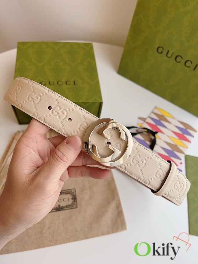 Okify Gucci Beige Belt 37mm - 1