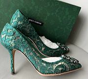 Okify Dolce&Gabbana lace rainbow pumps with brooch detailing heels 9cm - 4