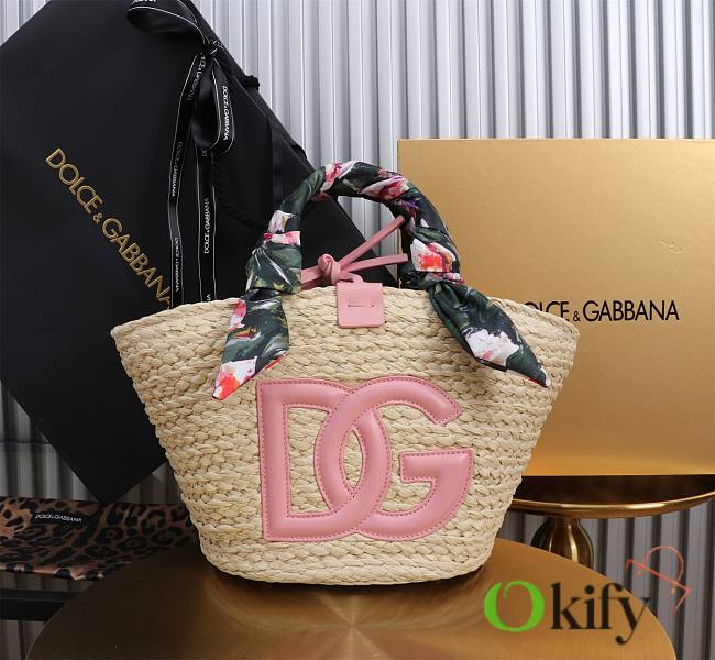 Okify Dolce & Gabbana Kendra bag with pink flowers 35x26x16cm 18860 - 1