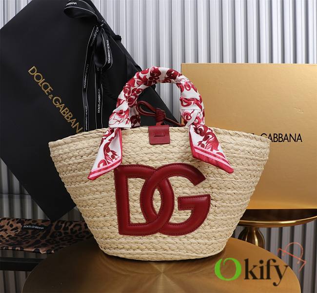 Okify Dolce & Gabbana Kendra bag with dark red flowers 35x26x16cm 18861 - 1