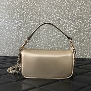 Okify Valentino Garavani Mini Loco calfskin bag with crystals in light gold 19x11x5cm - 2