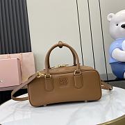 Okify MiuMiu Medium Arcadie Leather Bag in Light Brown 27x12x9cm - 1