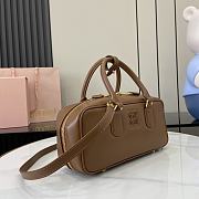 Okify MiuMiu Medium Arcadie Leather Bag in Brown 27x12x9cm - 3