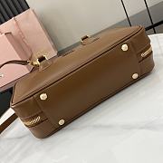 Okify MiuMiu Medium Arcadie Leather Bag in Brown 27x12x9cm - 4