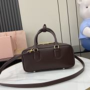 Okify MiuMiu Medium Arcadie Leather Bag in Dark Brown 27x12x9cm - 2