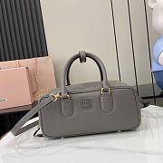 Okify MiuMiu Medium Arcadie Leather Bag in Grey Gray 27x12x9cm - 1