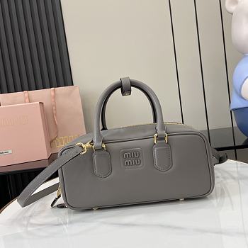 Okify MiuMiu Medium Arcadie Leather Bag in Grey Gray 27x12x9cm