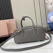 Okify MiuMiu Medium Arcadie Leather Bag in Grey Gray 27x12x9cm - 3