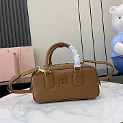 Okify MiuMiu Small Arcadie Leather Bag in Light Brown 22x10.5x7.5cm - 1