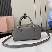 Okify MiuMiu Small Arcadie Leather Bag in Grey Gray 22x10.5x7.5cm - 3