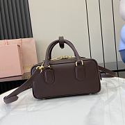 Okify MiuMiu Small Arcadie Leather Bag in Dark Brown 22x10.5x7.5cm - 4